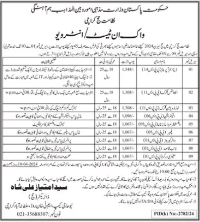 Hajj Karachi Amazing jobs 2024 Ministry of Religious Affairs